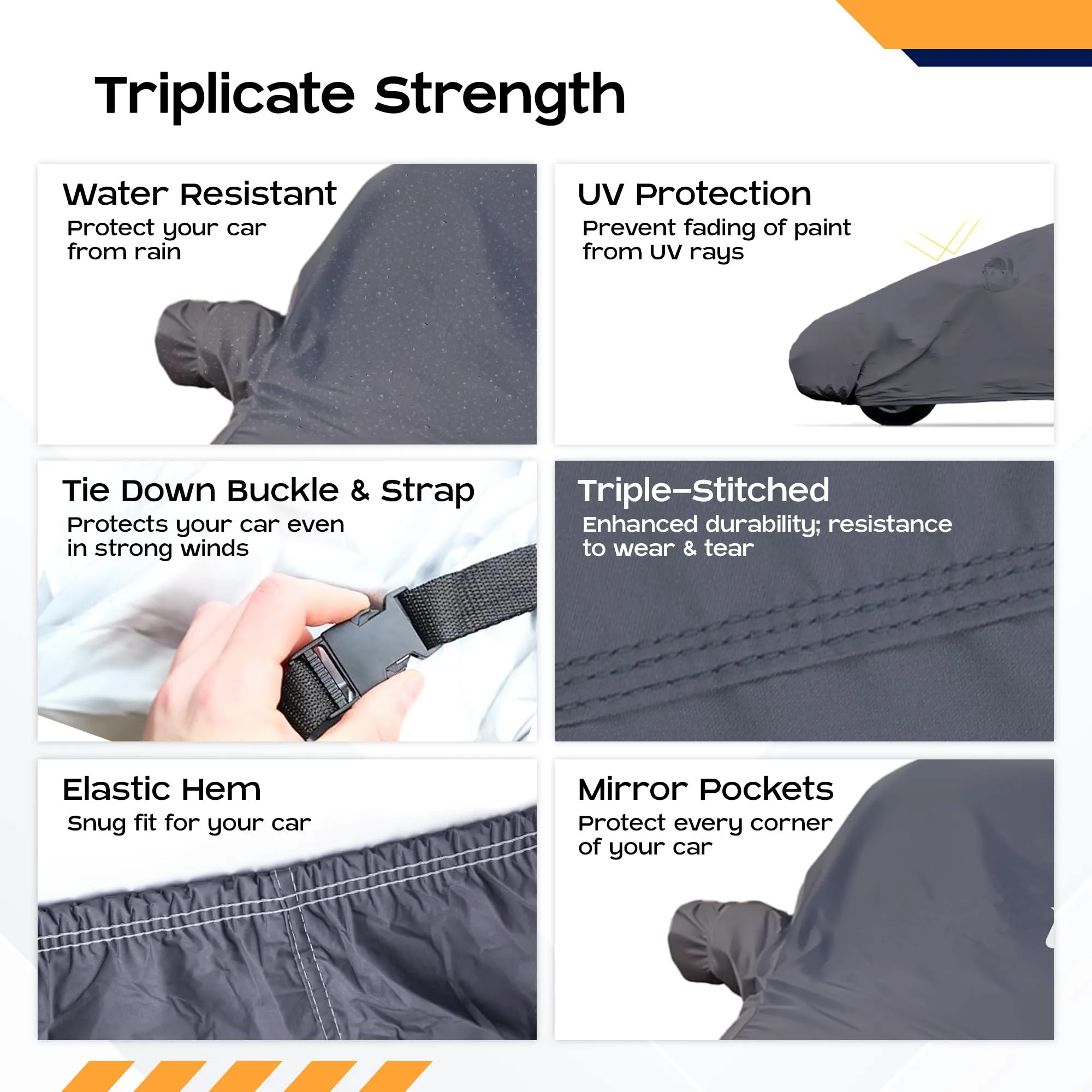 CARBINIC Car Body Cover for Jeep Meridian 2022 | Water Resistant, UV Protection Car Cover | Scratchproof Body Shield | Dustproof All-Weather Cover | Mirror Pocket & Antenna | Car Accessories
