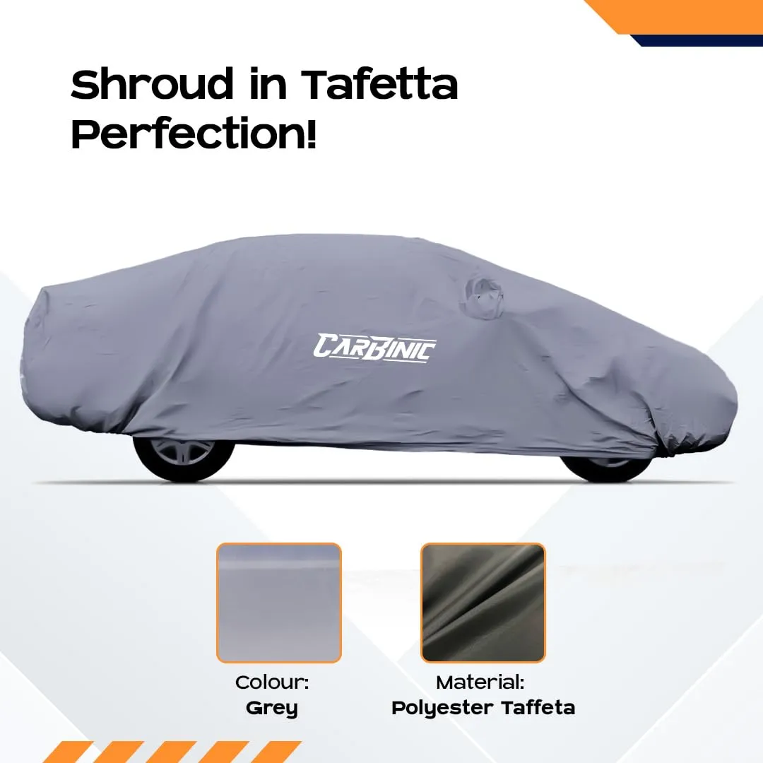 CARBINIC Car Body Cover for Maruti Ertiga 2022 | Water Resistant, UV Protection Car Cover | Scratchproof Body Shield | Dustproof All-Weather Cover | Mirror Pocket & Antenna | Car Accessories, Grey