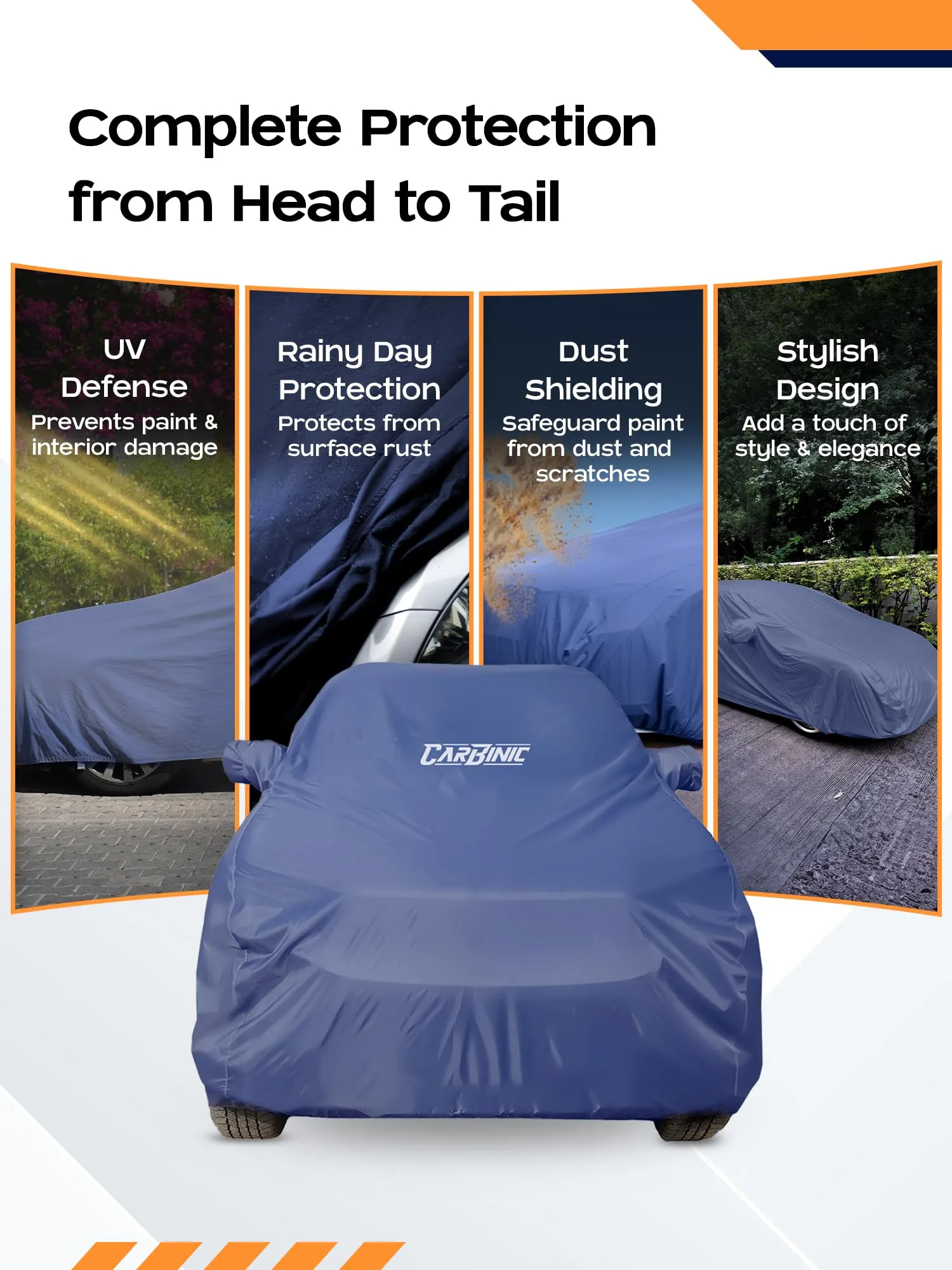 CARBINIC Car Body Cover for Maruti Ertiga 2022 | Water Resistant, UV Protection Car Cover | Scratchproof Body Shield Dustproof All-Weather Cover Mirror Pocket & Antenna | Car Accessories