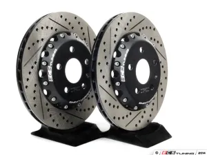 ECS TUNING - Rear Cross-Drilled & Slotted 2-Piece Semi-Floating Brake Rotors - Pair (310x22)