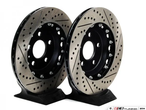 ECS TUNING - Rear Cross-Drilled & Slotted 2-Piece Semi-Floating Brake Rotors - Pair (310x22)