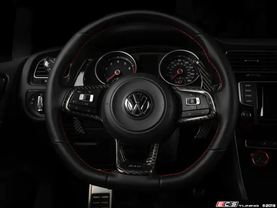 ECS TUNING - Steering Wheel Hub Overlay - Black Carbon Fiber