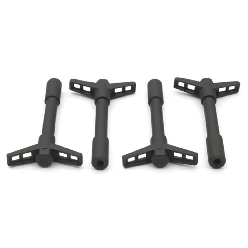 Ford Racing Valve Cover Wing Nut - 1/4-20 in Thread - 5 in Long - Ford Logo - Black Crinkle (Set of 4)