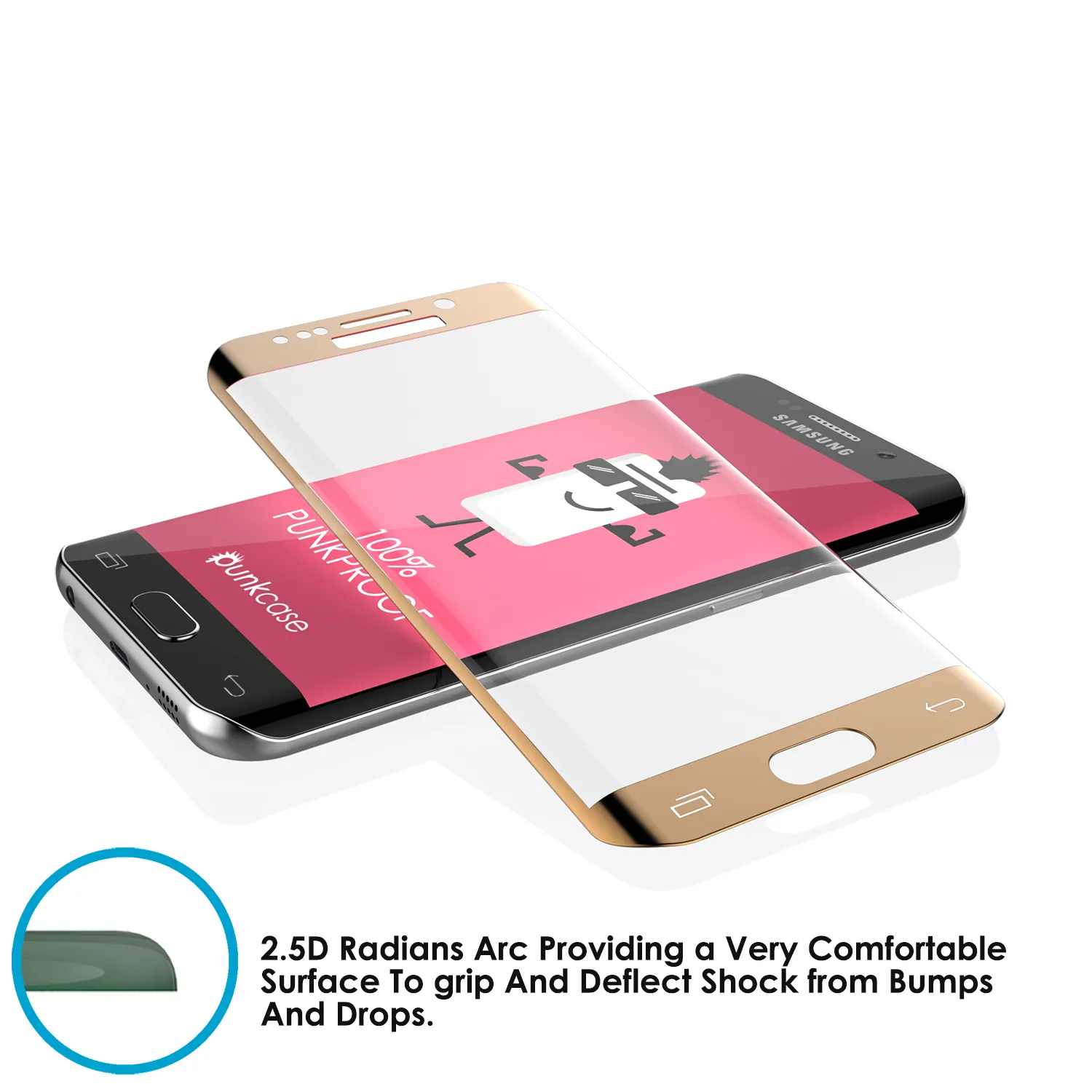 Galaxy Note 7 Gold Screen Protector, Punkcase Glass SHIELD  0.33mm Thick 9H Tempered Glass