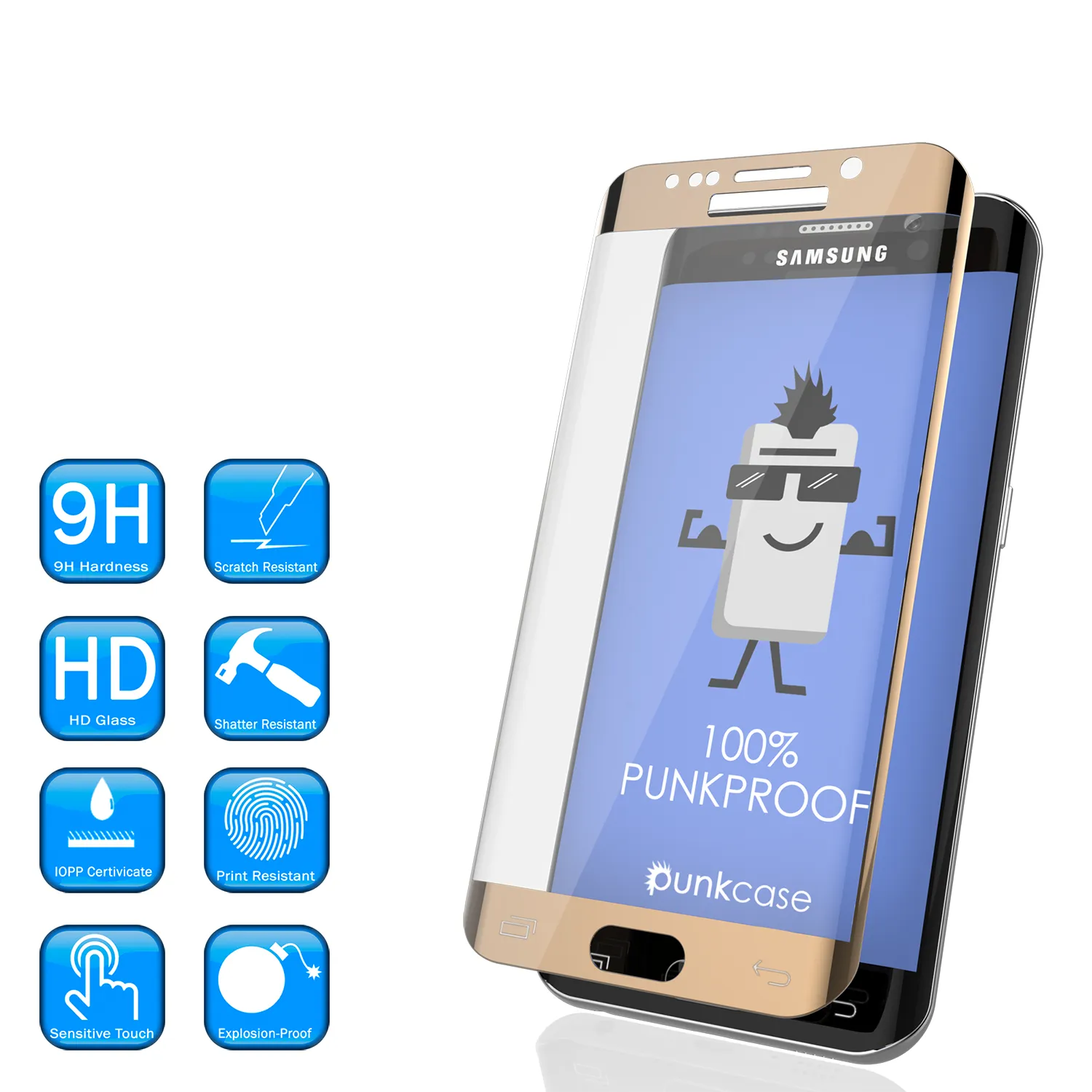 Galaxy Note 7 Gold Screen Protector, Punkcase Glass SHIELD  0.33mm Thick 9H Tempered Glass
