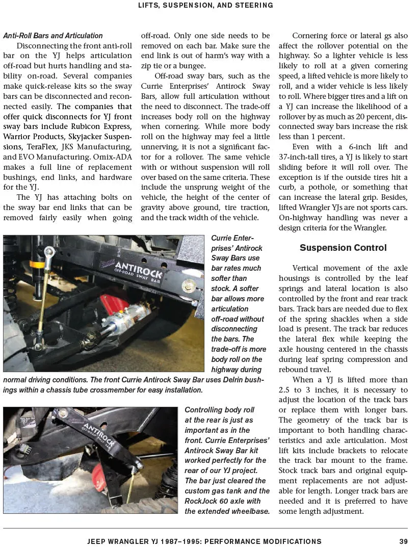 Jeep Wrangler YJ 1987-1995: Performance Modifications