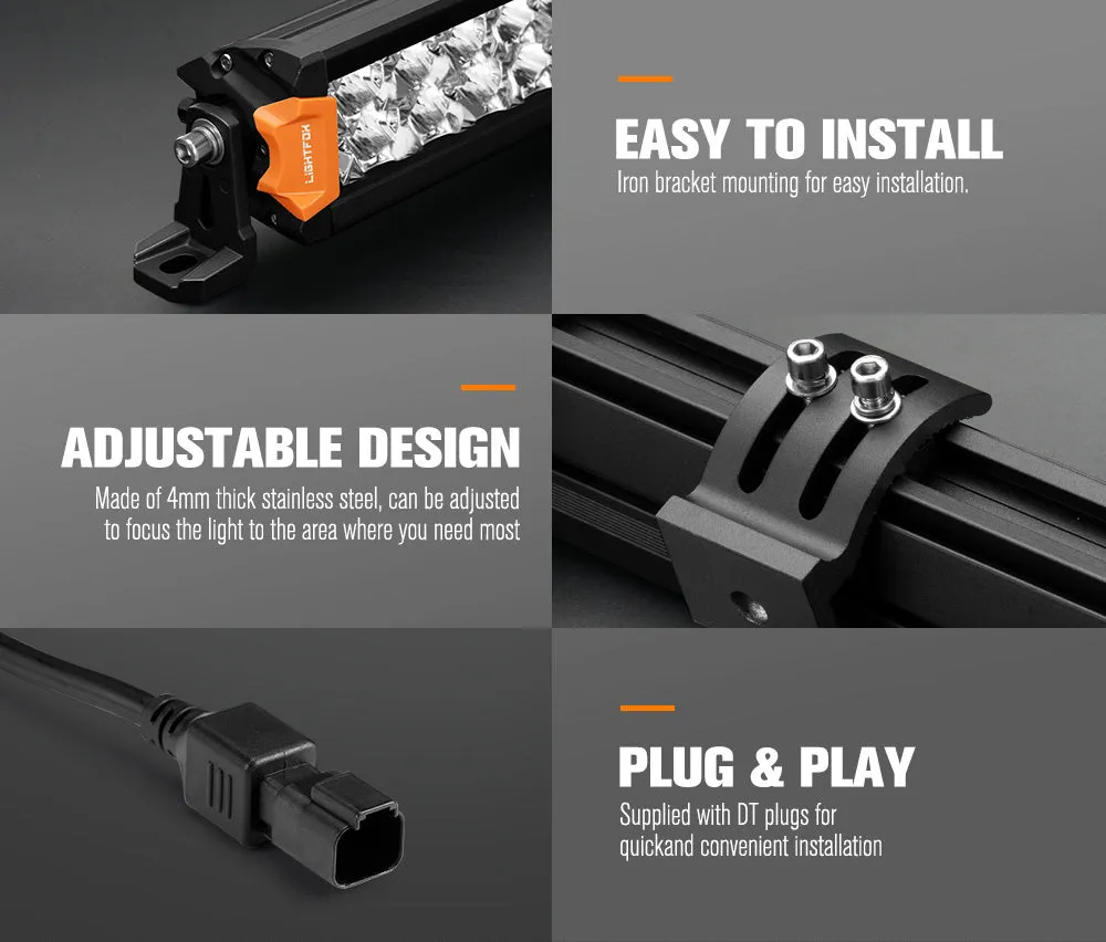 Lightfox 9 inch Osram Laser LED Driving Lights   30 inch LED Light Bar   Wiring Kit