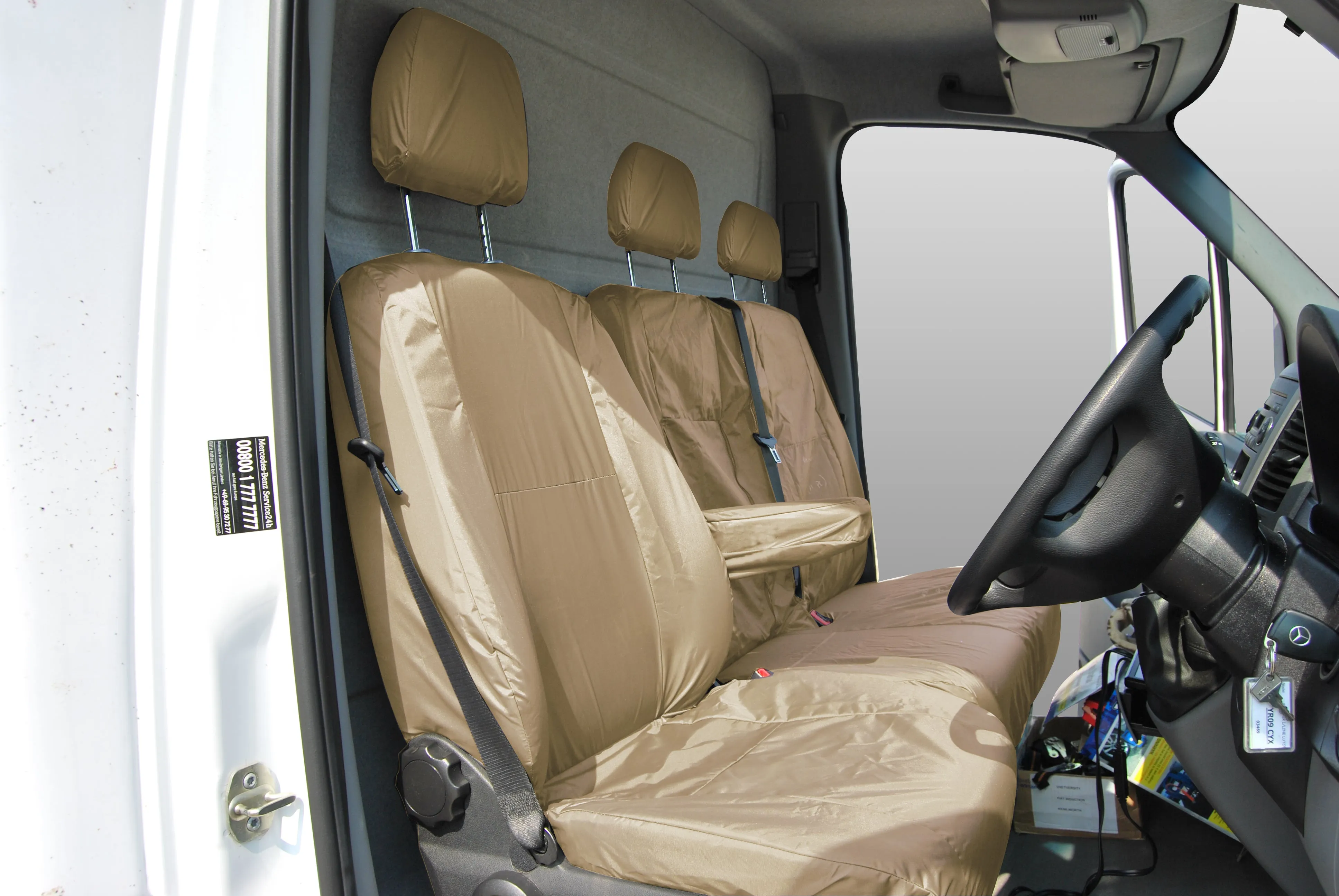 Mercedes Benz Sprinter Front Set 1 2 INKA Tailored Waterproof Seat Covers Almond MY06-18