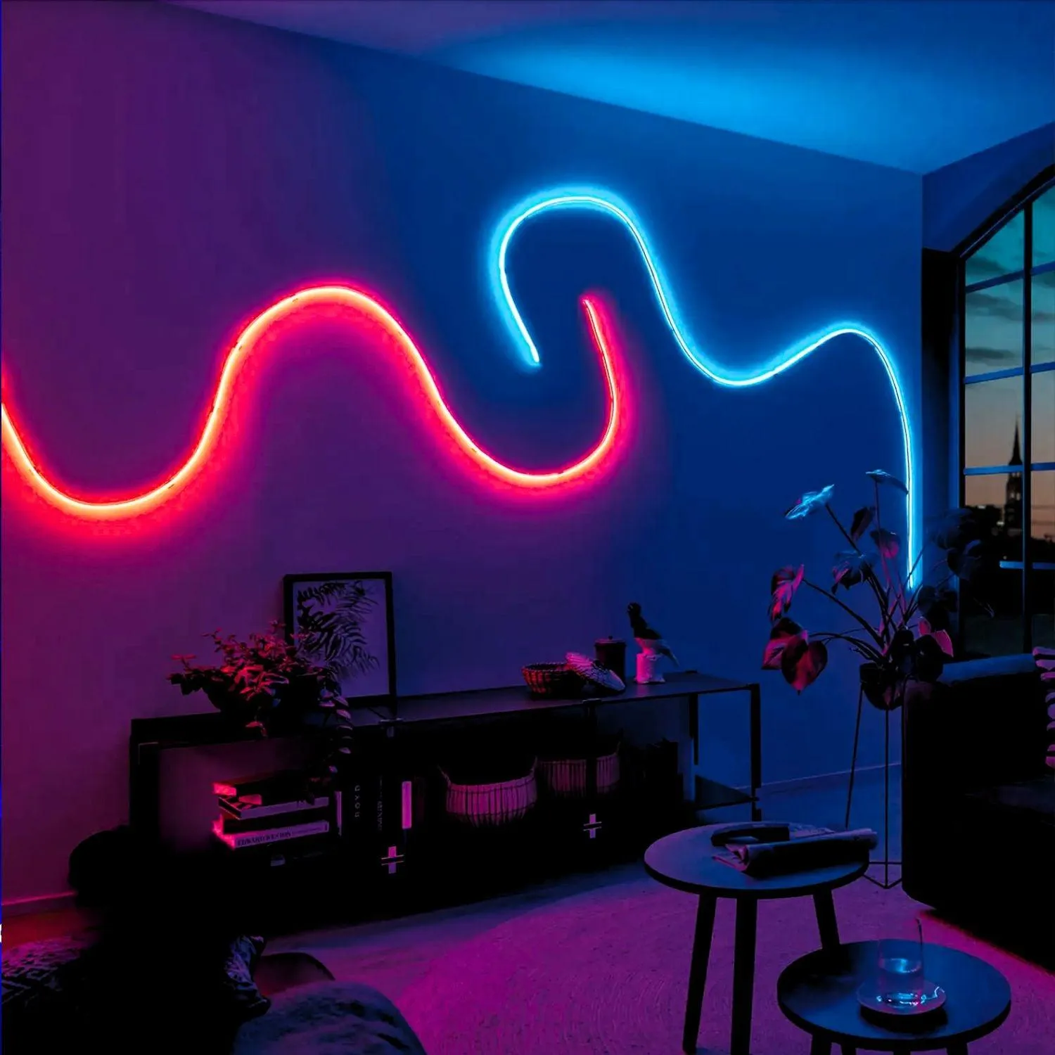 Mini RGB Neon Flex 12V 6x12mm IP65 Waterproof WIFI App Control works with Alexa & Google Home 5 Metre Kit