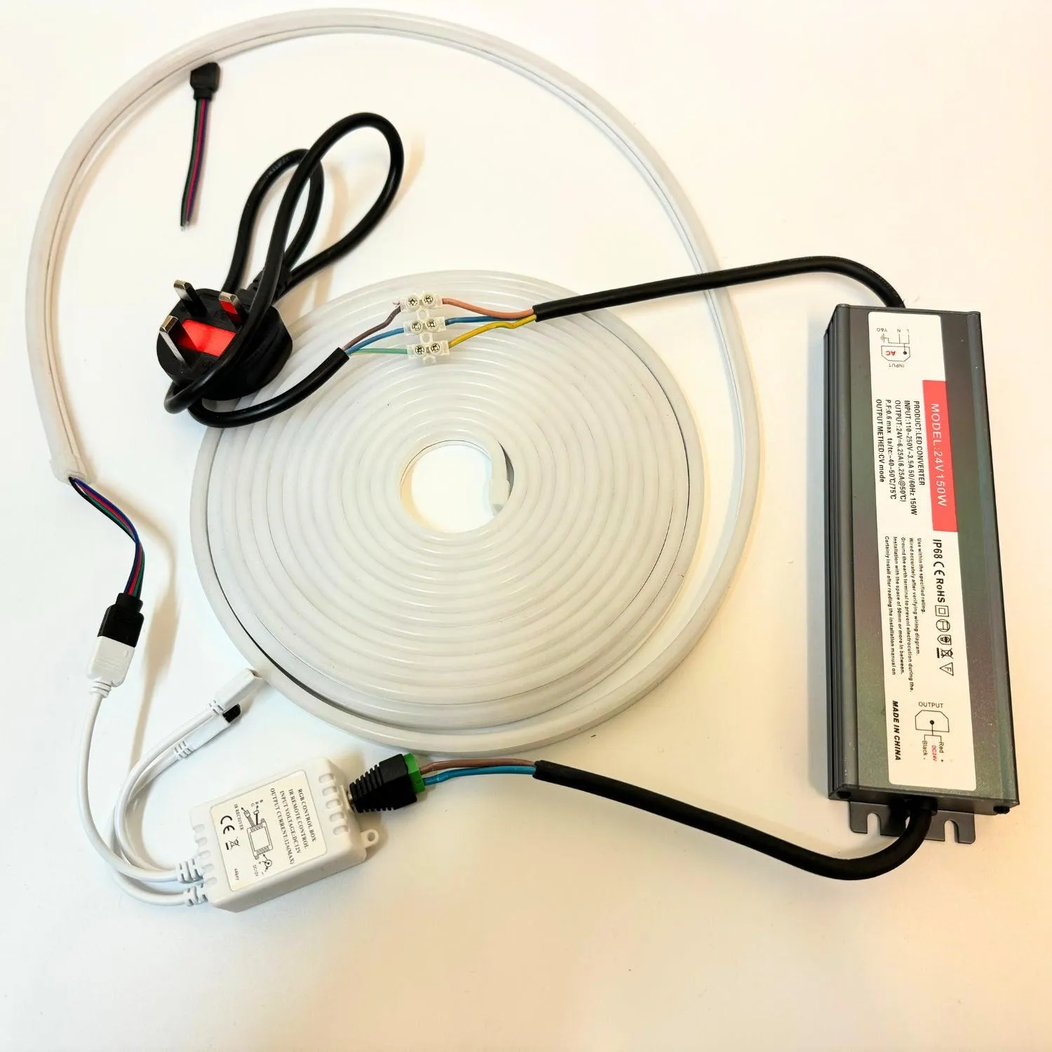 Mini RGB Neon Flex 24V 6x12mm IP65 Waterproof with WIFI Control App works with Alexa & Google Home 10 Metre Kit