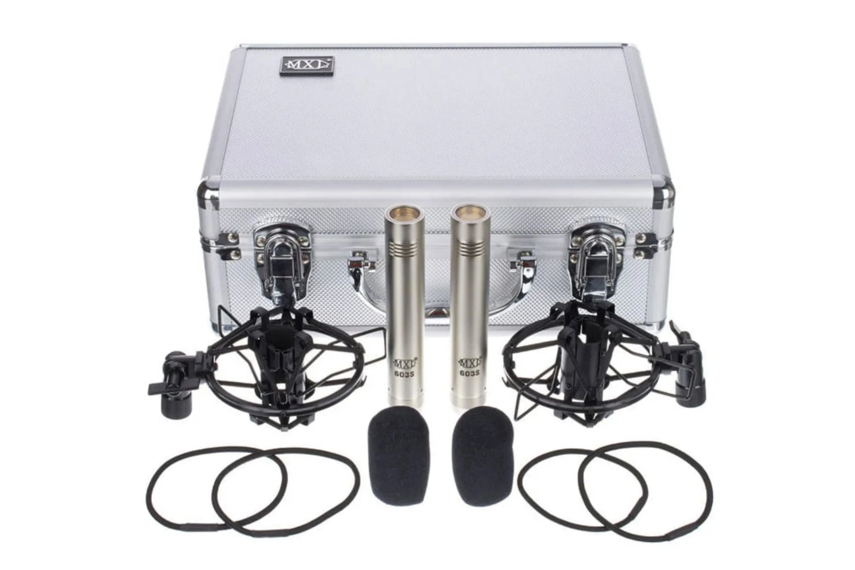 MXL 603S Pair Microphones with Shock Mounts & Deluxe Carrying Case