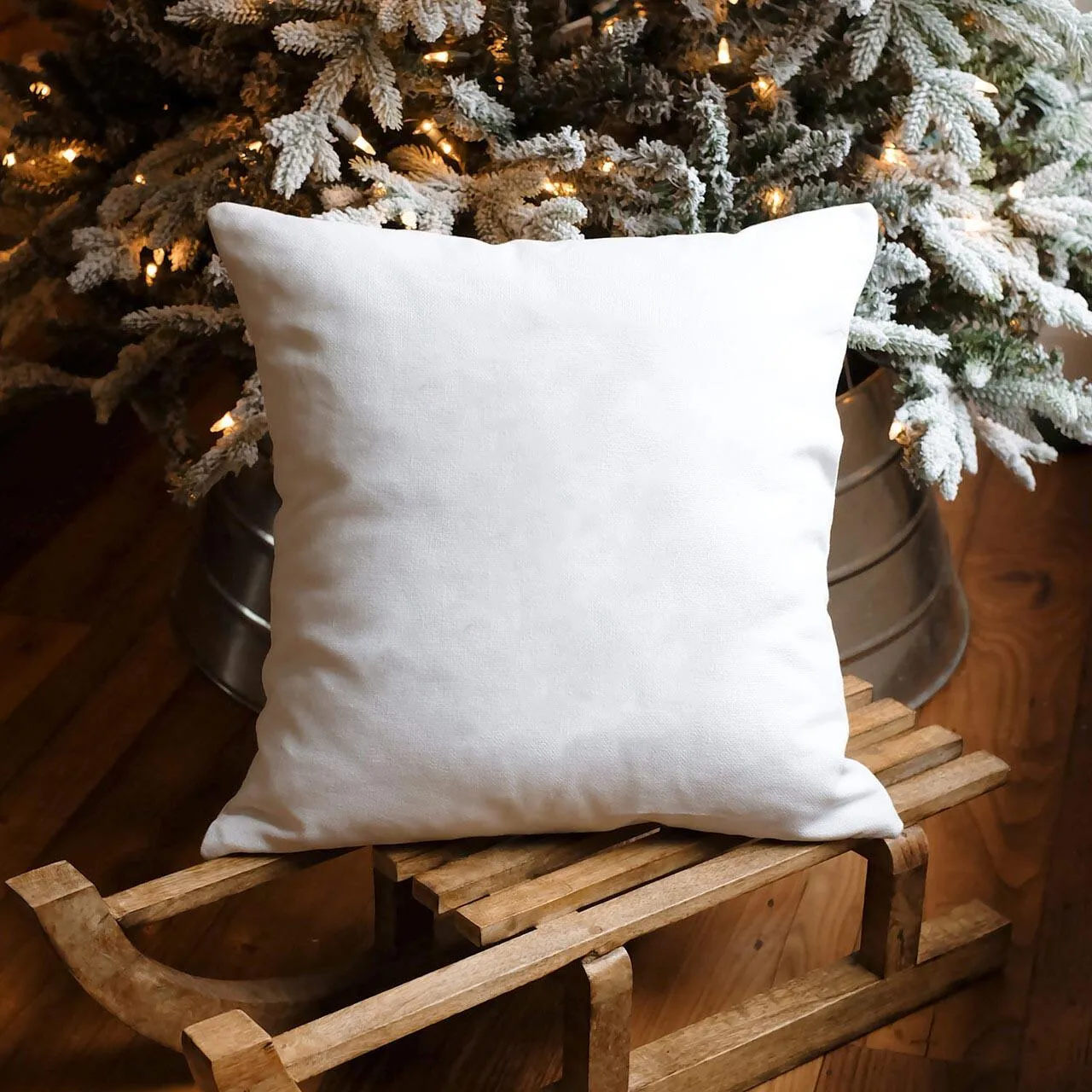 Personalized Sleigh Vintage Christmas Throw Pillow Cover