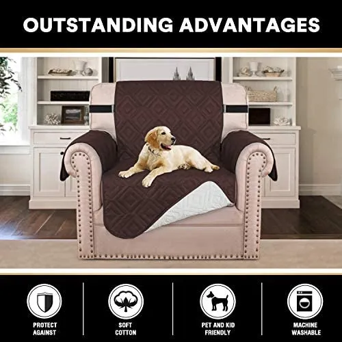 Reversible Quiled Sofa Slipcover Chair Cover Water Resistant
