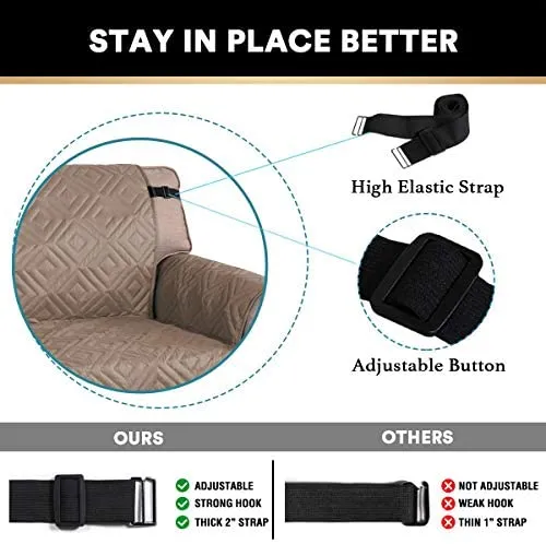 Reversible Quiled Sofa Slipcover Chair Cover Water Resistant