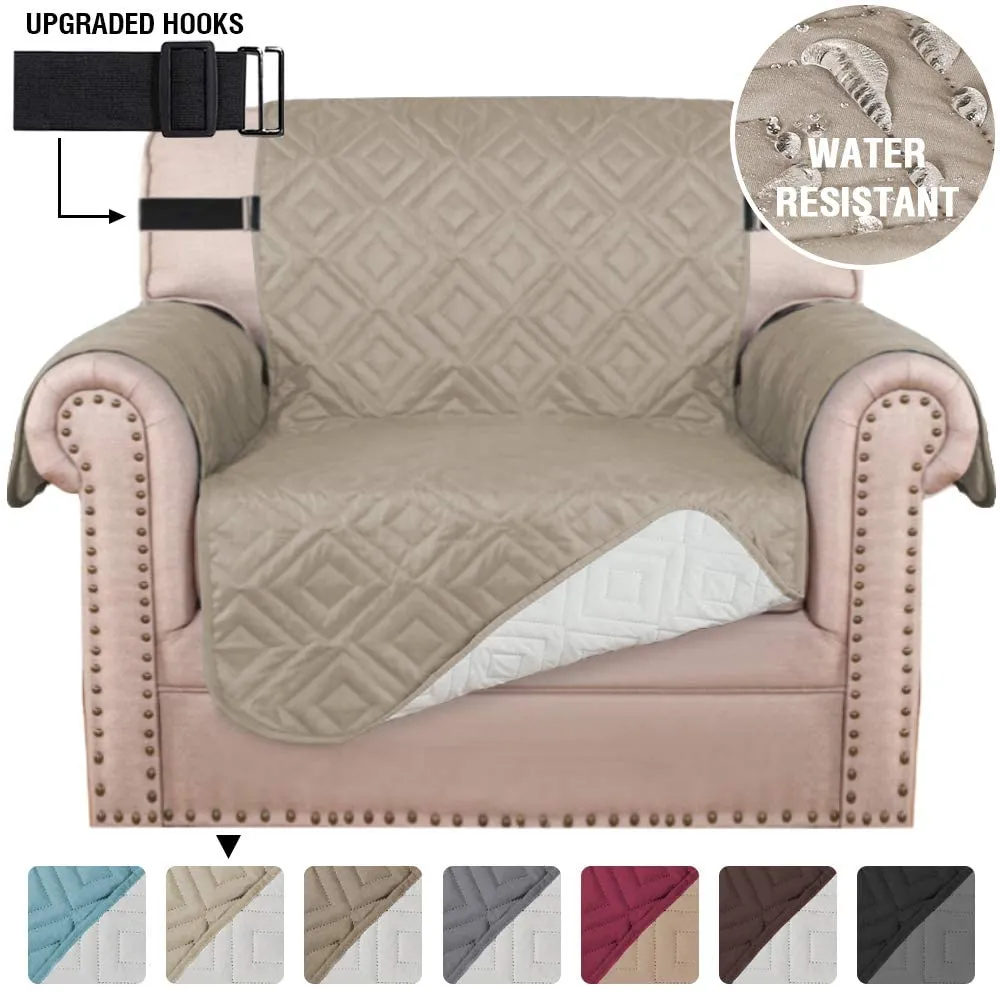 Reversible Quiled Sofa Slipcover Chair Cover Water Resistant