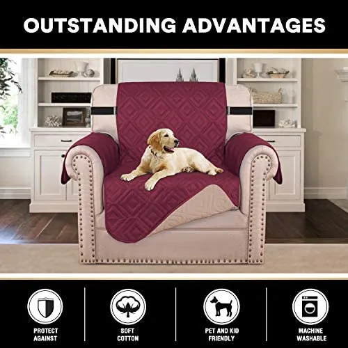 Reversible Quiled Sofa Slipcover Chair Cover Water Resistant