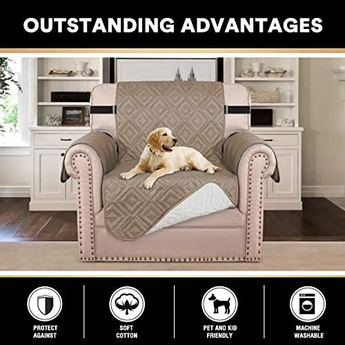 Reversible Quiled Sofa Slipcover Chair Cover Water Resistant