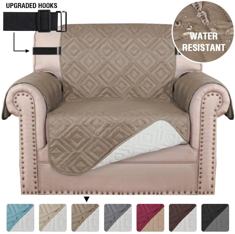 Reversible Quiled Sofa Slipcover Chair Cover Water Resistant