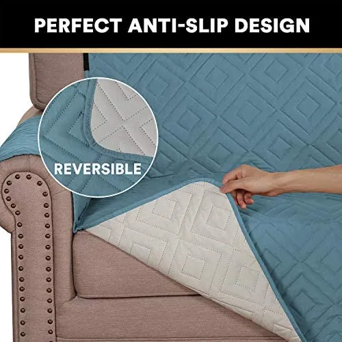 Reversible Quiled Sofa Slipcover Chair Cover Water Resistant