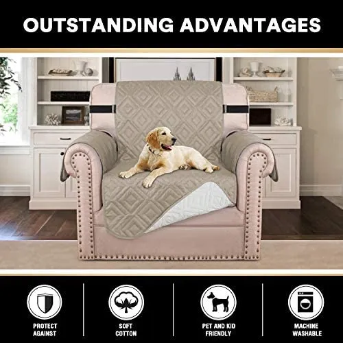 Reversible Quiled Sofa Slipcover Chair Cover Water Resistant