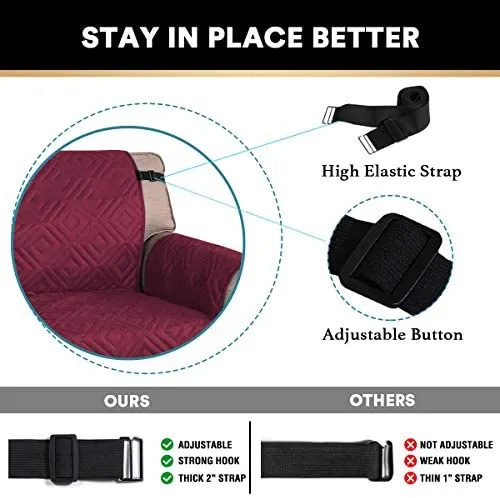 Reversible Quiled Sofa Slipcover Chair Cover Water Resistant