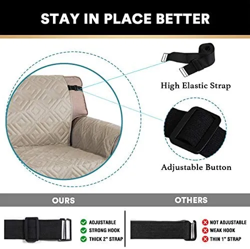 Reversible Quiled Sofa Slipcover Chair Cover Water Resistant
