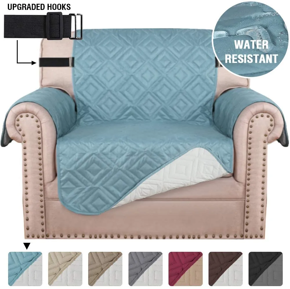 Reversible Quiled Sofa Slipcover Chair Cover Water Resistant