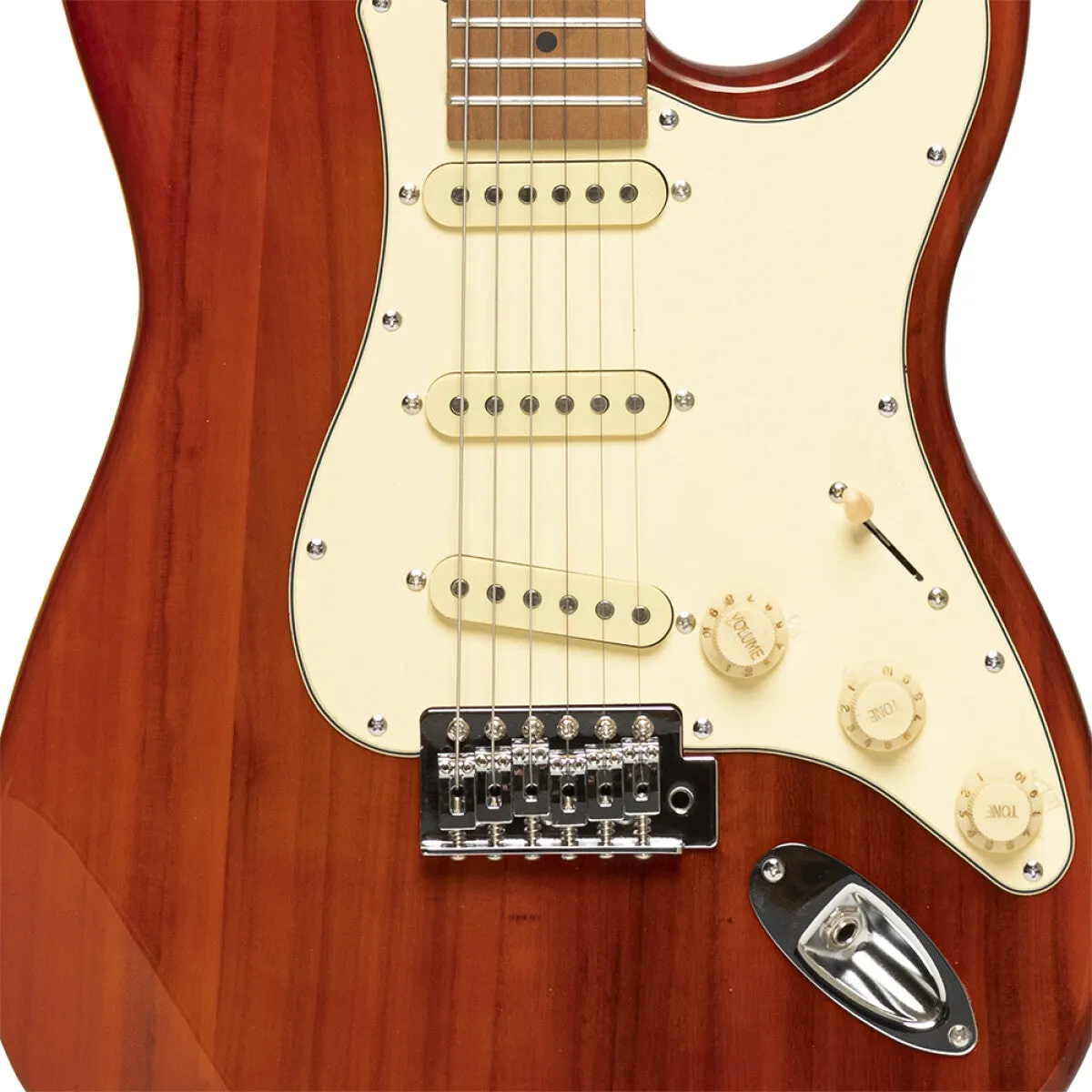 Stagg SES-55 Series 55 Electric Guitar - See Through Fiesta Red