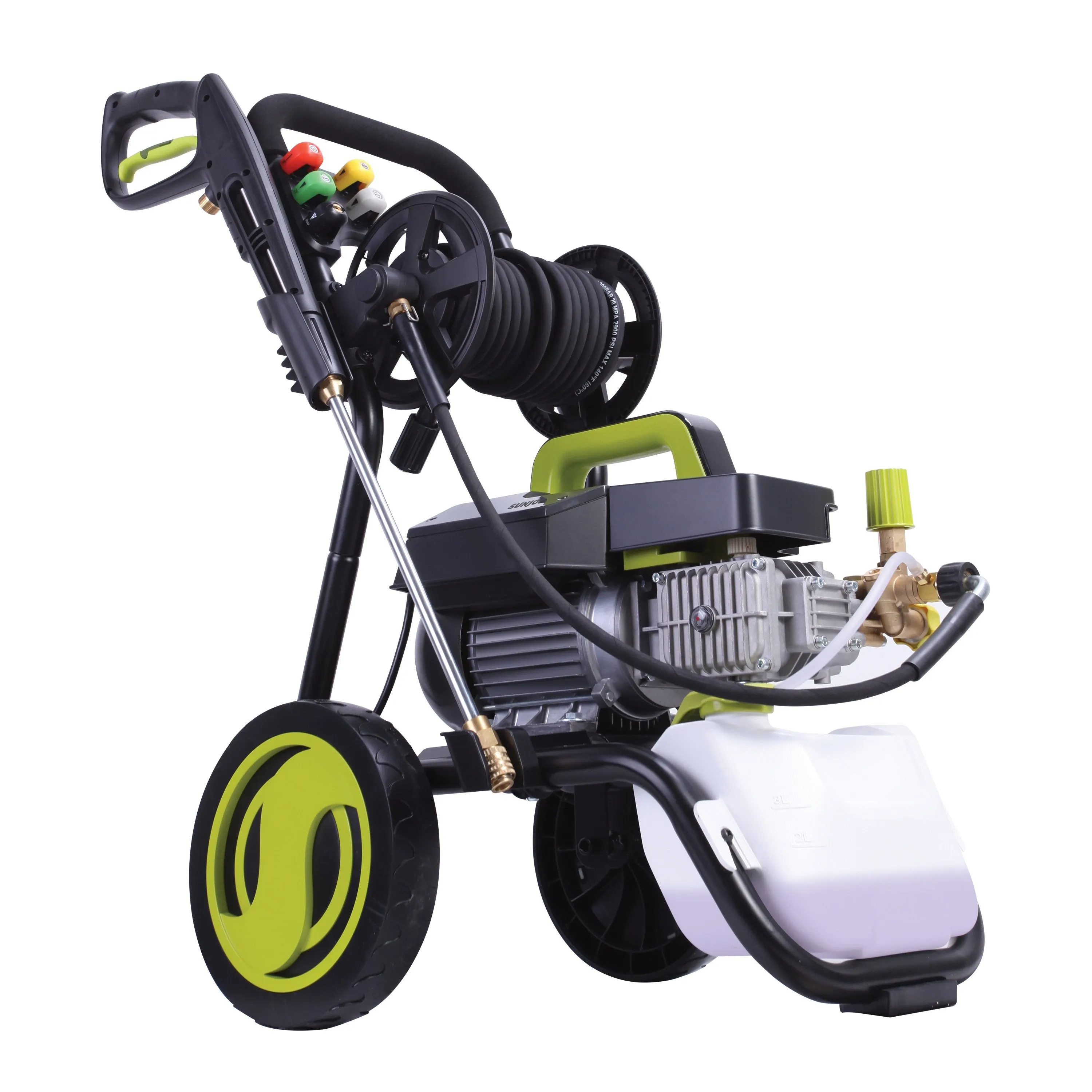 Sun Joe SPX9009-PRO Commercial Series Cold Water Electric Direct Drive Crank Shaft Pressure Washer | 1800 PSI Max | 1.6 GPM Max | 2.41 HP Brushless Induction Motor | 120 Volt | Wall Mount | Roll Cage | Hose Reel