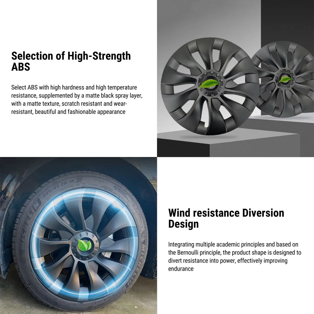 TESERY 18' 19' Hubcaps for Tesla Model 3/Y【4PCS】