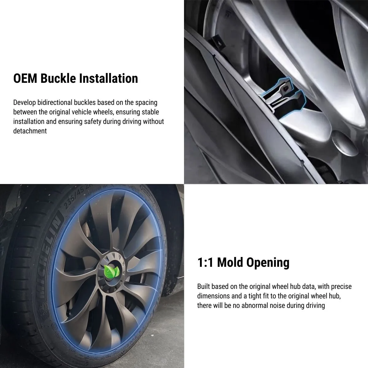 TESERY 18' 19' Hubcaps for Tesla Model 3/Y【4PCS】