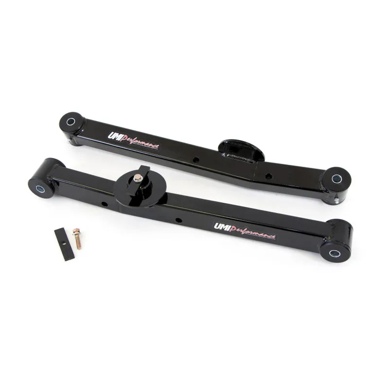 UMI Performance Tubular Control Arm Lower Polyurethane Bushings Steel - Black Powder Coat