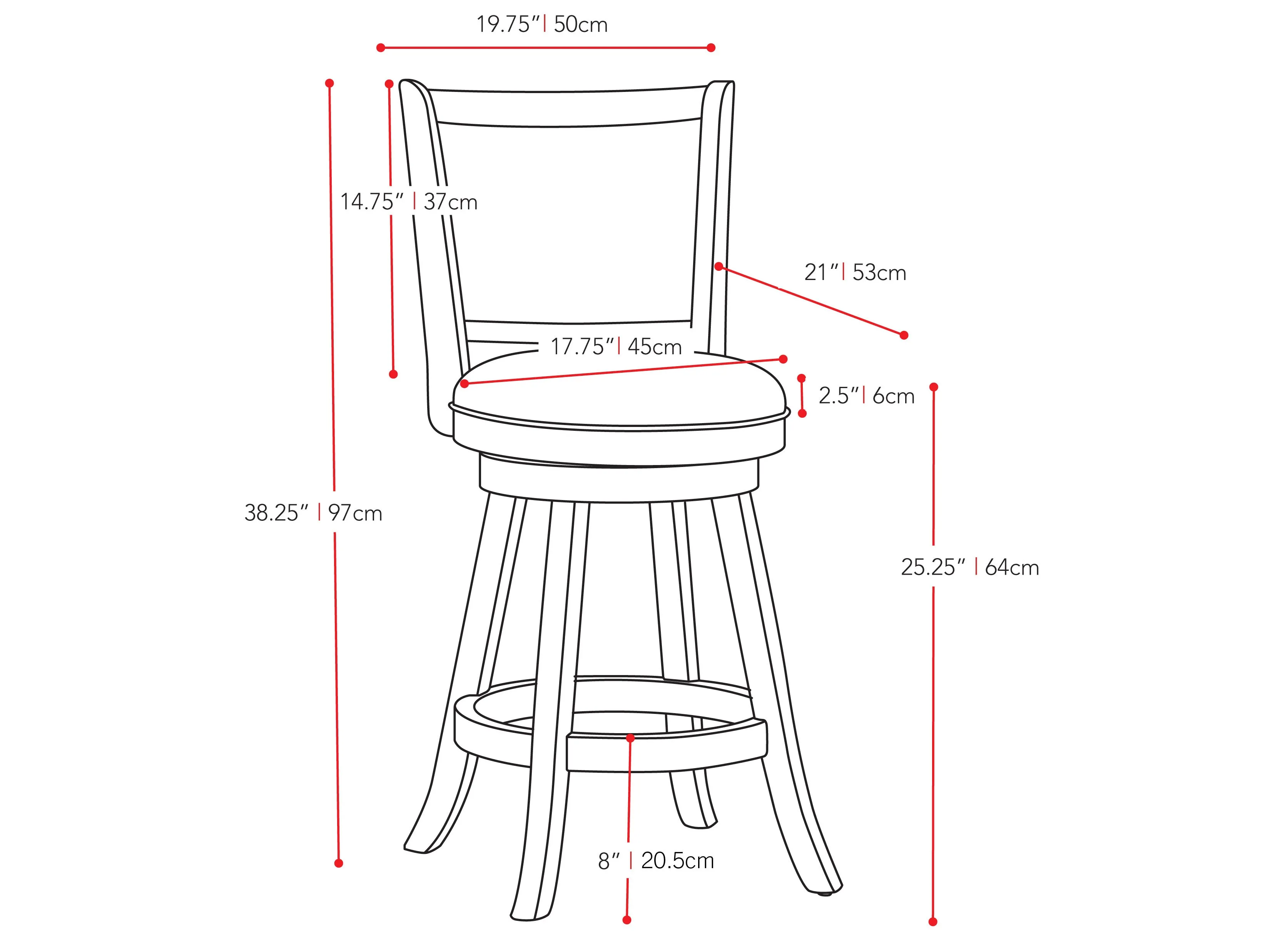 White Counter Height Bar Stools, Set of 2